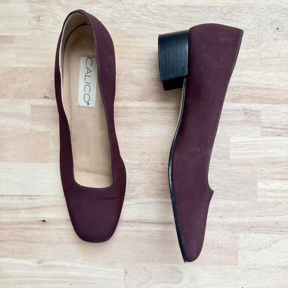 Classic 90s fabric heel burgundy plum